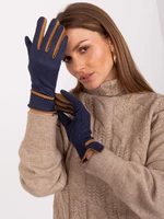 Elegant women's gloves in navy blue