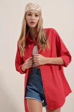 Bigdart 3900 Oversize Long Basic Shirt - Red