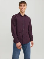 Blue and Burgundy Mens Checkered Shirt Jack & Jones Gingham - Men