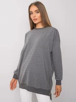 Lady's dark grey melange tunic with zip closure