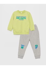 LC Waikiki Crew Neck Long Sleeved Printed Baby Boyfriend Sweatshirt And Sweatpants 2-Pair Set