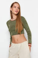 Trendyol Khaki Super Crop Knitwear Sweater