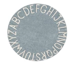 Bio koberec kusový, ručně tkaný Round ABC Vintage Blue-Natural-150x150 (průměr) kruh