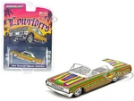1964 Chevrolet Impala Lowrider Gold Metallic with Graphics and White Top and Interior "Lowriders" Series Limited Edition to 3600 pieces Worldwide 1/6