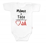 Body krátký rukáv s vtipným textem Baby Nellys, Máma+Táta, bílé, vel. 62 (2-3m)