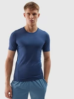 Pánské sportovní tričko slim z recyklovaných materiálů 4F - denim