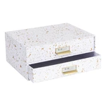 Organizer z 2 szufladkami w biało-złotym kolorze Bigso Box of Sweden Birger