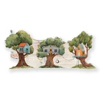 Zielony dziecięcy wieszak ścienny Tree House – Little Nice Things