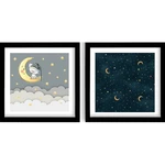 Obrazki dziecięce zestaw 2 szt. 33x68 cm Night – Wallity