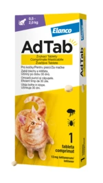 ADTAB 12 mg Žvýkací tablety pro kočky >0,5 – 2,0kg 1 ks