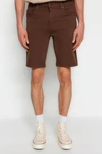 Trendyol Brown Regular Fit Stretch Fabric Denim Denim Shorts & Bermuda