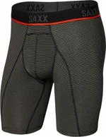 SAXX Kinetic Long Leg Boxer Brief Grey Mini Stripe XL Sous-vêtements de sport
