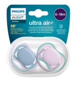 Philips Avent Šidítko Ultra air neutral 6-18m dívka modrá 2 ks