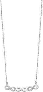 Lotus Silver Trblietavý strieborný náhrdelník s čírymi zirkónmi Nekonečno LP3316-1 / 1
