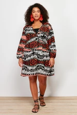 Trendyol Curve Multi Color Ethnic Pattern Voile Beach Dress