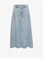 Světle modrá dámská džínová midi sukně ONLY Mindy - Dámské
