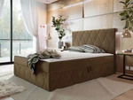Moderní boxspring postel Silena 180x200cm, světle šedá Magic Velvet