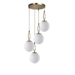 Lampa wisząca w biało-złotym kolorze ze szklanym kloszem ø 30 cm Morino – Opviq lights