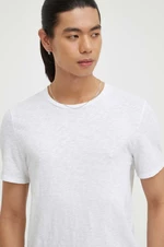 Bavlnené tričko American Vintage T-SHIRT MC COL ROND biela farba, melanžový, MBYSA18B
