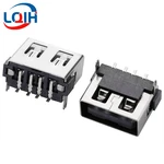 10PCS USB Female Socket 10.0 Short Body USB Female Head AF Type Rear Two Pin Plug Board Rear Patch Without Edge Flat Mouth