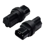 Pack of 2 C14 to 5-15R Adapter 3 Prong C14 to US Plug Adapter Electrical Socket Accessory Plastic Material for Dropship