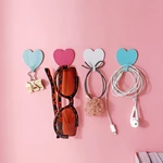 Self-Adhesive Hook Punch-Free Color Love Stainless Steel Strong Wall-Mounted Wall Hanging Kitchen Bathroom Storage Box Hook
