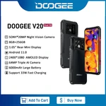 DOOGEE V20 Rugged production 5G 6.43"FHD AMOLED Display Innovative Rear Display 8+256GB 64MP Camera 6000mAh