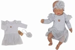 Sukničkobody dl. rukáv s týlovou sukní + čelenka, 2D, bavlna, Z&amp;Z, šedá, vel. 56 (1-2m)