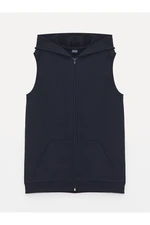 LC Waikiki Basic Boys' Zippered Vest with a Hoodie.