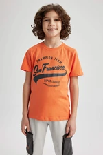 DEFACTO Boy Regular Fit Crew Neck Printed Short Sleeve T-Shirt