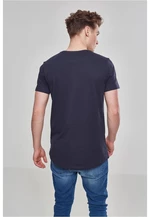 Shaped long T-shirt in a navy design