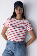 DEFACTO Regular Fit Crew Neck Slogan Printed Short Sleeve T-Shirt