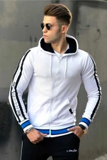 Madmext White Men's Hooded Sweatshirt 2670