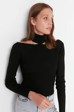Trendyol černý obojek s obojkem z pleteného svetru