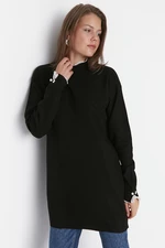 Trendyol Black Pearl Detailní pletený svetr