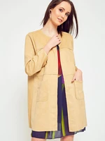 Long jacket with patch pockets yellow