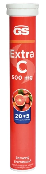 GS Extra C 500 červený pomaranč 20+5 šumivých tabliet