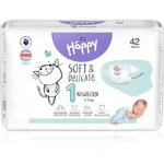 Bella Baby Happy Soft&Delicate Size 1 Newborn jednorazové plienky 2-5 kg 42 ks Bella Baby Happy Soft&Delicate Size 1 Newborn jednorazové plienky 2-5 kg 42 ks