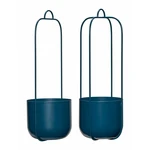 Niebieskie metalowe doniczki wiszące zestaw 2 szt. ø 16 cm Lotus – Hübsch