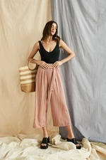 Striped viscose trousers
