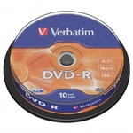 Verbatim DVD-R, Matt Silver, 43523, 4.7GB, 16x, spindle, 10-pack, bez možnosti potisku, 12cm, pro archivaci dat