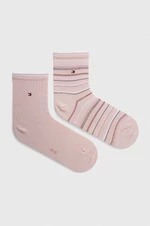 Ponožky Tommy Hilfiger 2-pak dámske, ružová farba, 701227304