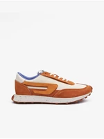 Men's Brown-Cream Sneakers with Suede Details Diesel Racer - Men's