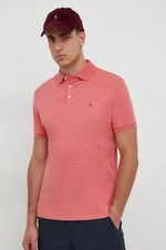 Bavlněné polo tričko Ralph Lauren růžová barva, 710704319