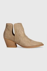 Westernové boty Answear Lab dámské, béžová barva, na podpatku
