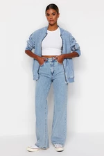 Trendyol Light Blue High Waist Wide Leg Jeans