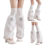 Star Faux Furs Leg Warmer,Warm Soft Cozy Fuzzy Leg Warmer Boot Cuffs Cover Women Party Costumes Boot Sleeves Boot Covers