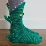 New Christmas Socks Shark Fish Chameleon Crocodile Knitted Socks Cute Novelty Unisex Winter Warm Floor Sock Men Women Xmas Gift