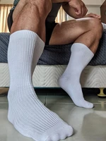 CLEVER-MENMODE Business Men Cotton Socks Sexy Black Soft Formal Tube Socks Solid Color Male Sports Socks Breathable