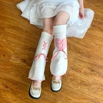 Knitted Leg Warmers for Women's Y2k Harajuku Kawaii Boot Socks E-Girls Lolita Footless Socks Teen Girls Goth Boot Cover